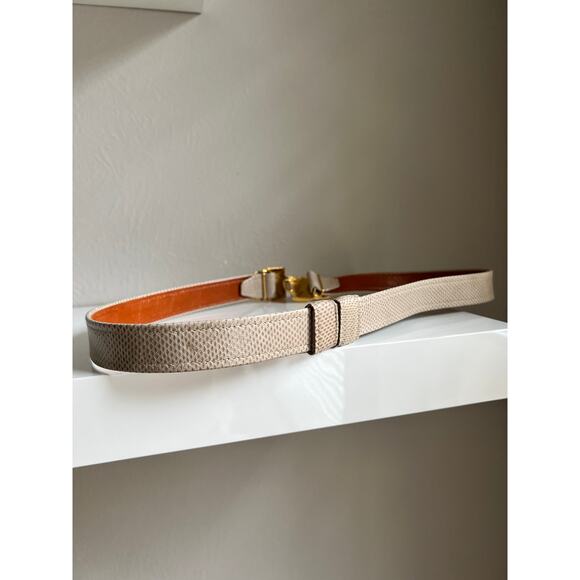 Vintage Alexis Kirk Gold Tone Buckle Belt Snakeskin Adjustable Statement main image 5
